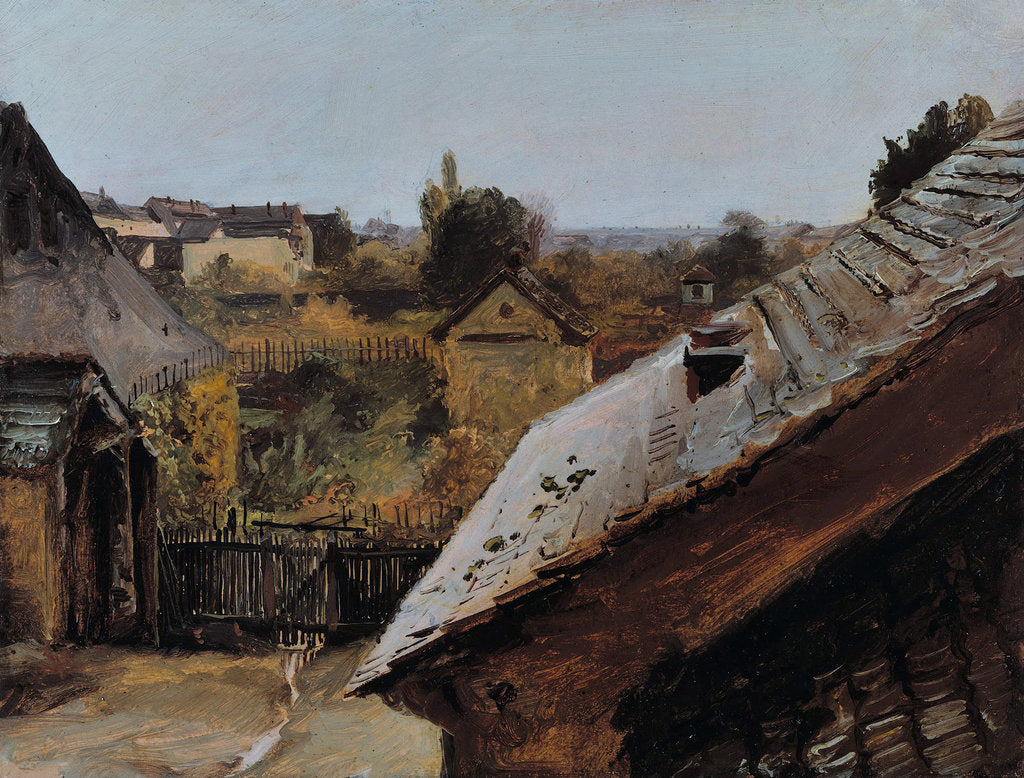 Detail of View of Roofs and Gardens, 1835 by Carl Blechen