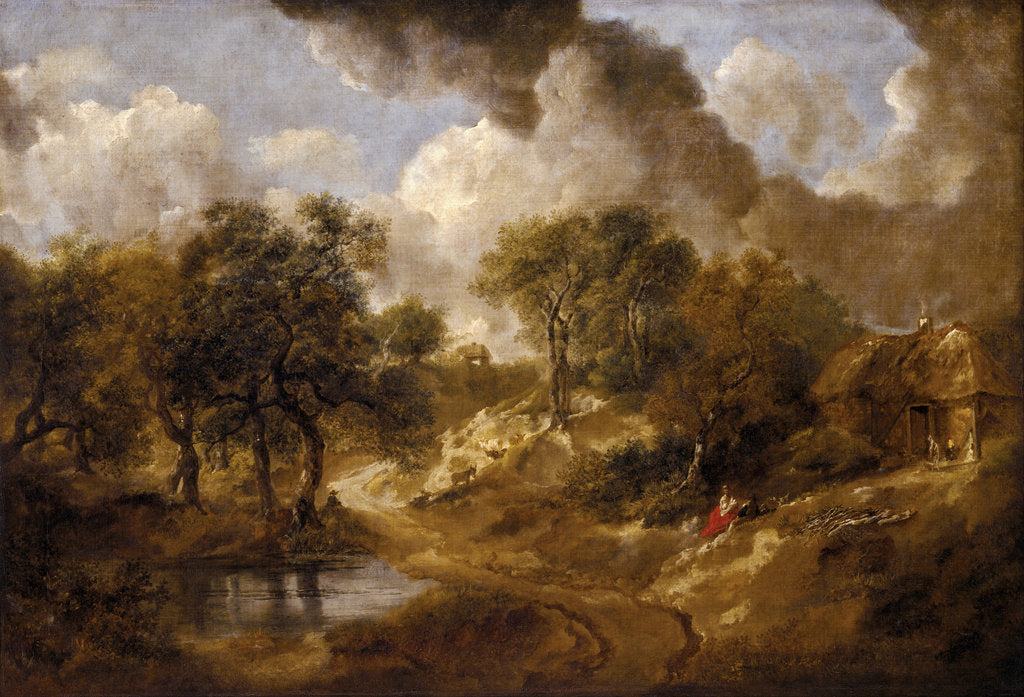 Detail of Landscape in Suffolk, ca 1748 by Thomas Gainsborough
