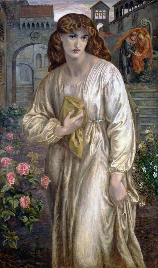 Detail of Salutation of Beatrice by Dante Gabriel Rossetti