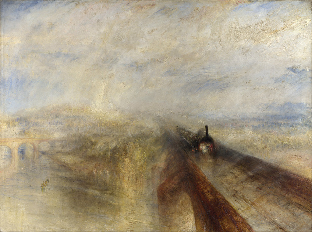 Detail of Rain, Steam, and Speed. The Great Western Railway by Joseph Mallord William Turner