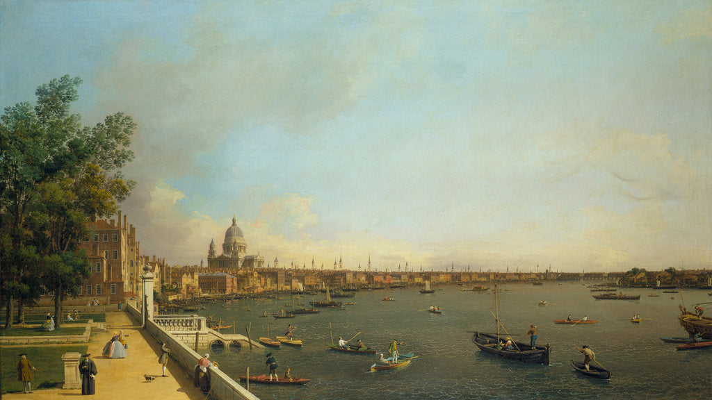 Detail of London. The Thames from Somerset House Terrace towards the City, ca 1751 by Canaletto