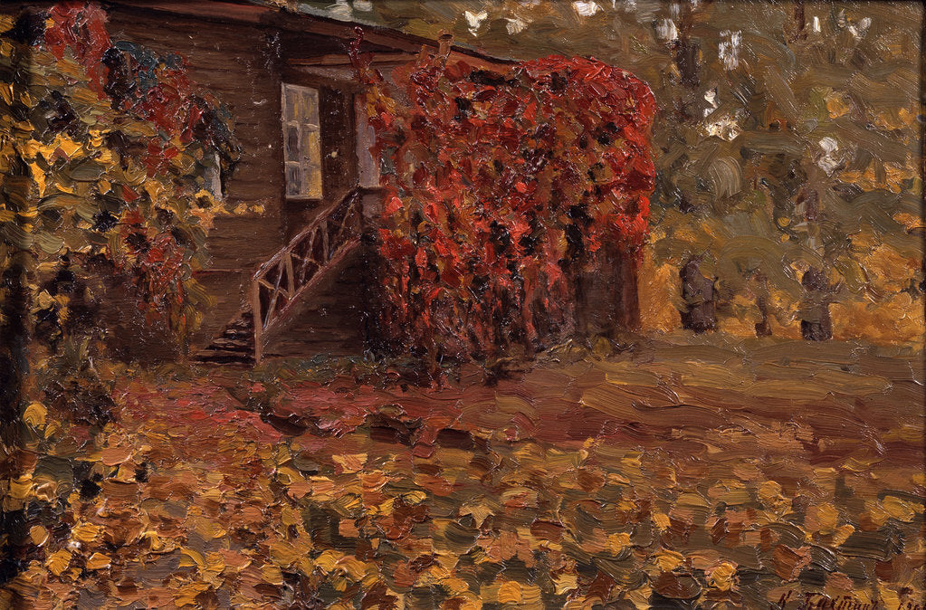 Detail of A deserted country house, 1909 by Konstantin Nikolayevich Bakhtin