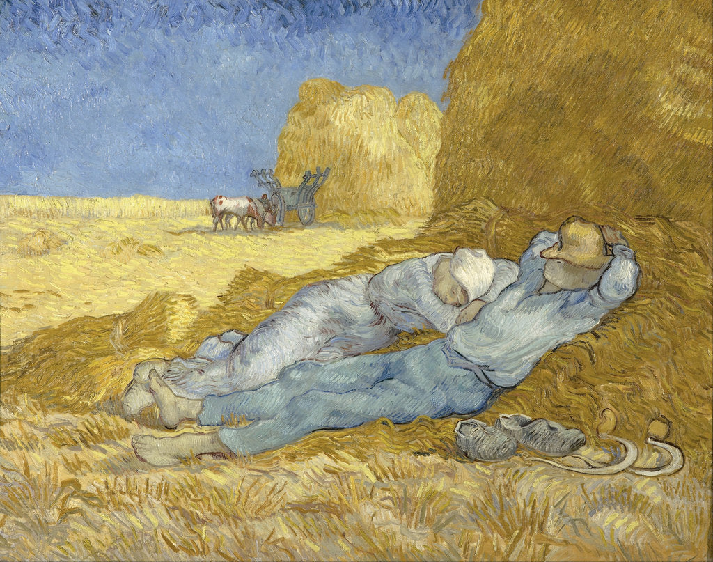Detail of The siesta (after Millet), 1890 by Vincent van Gogh