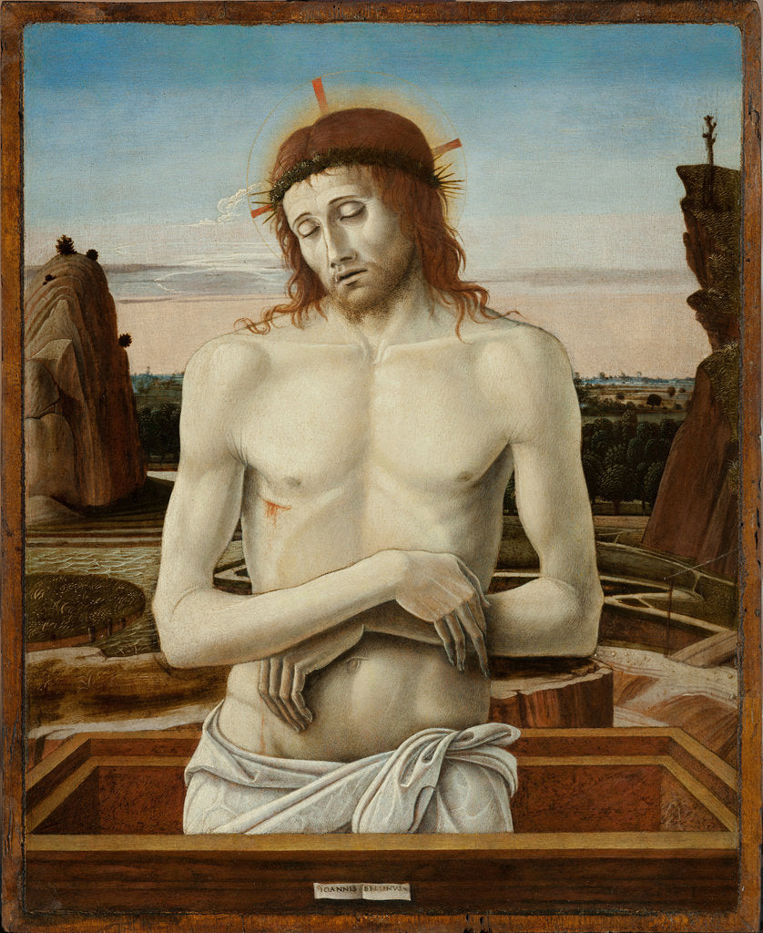 Detail of The Man of Sorrows, 1460-1469 by Giovanni Bellini