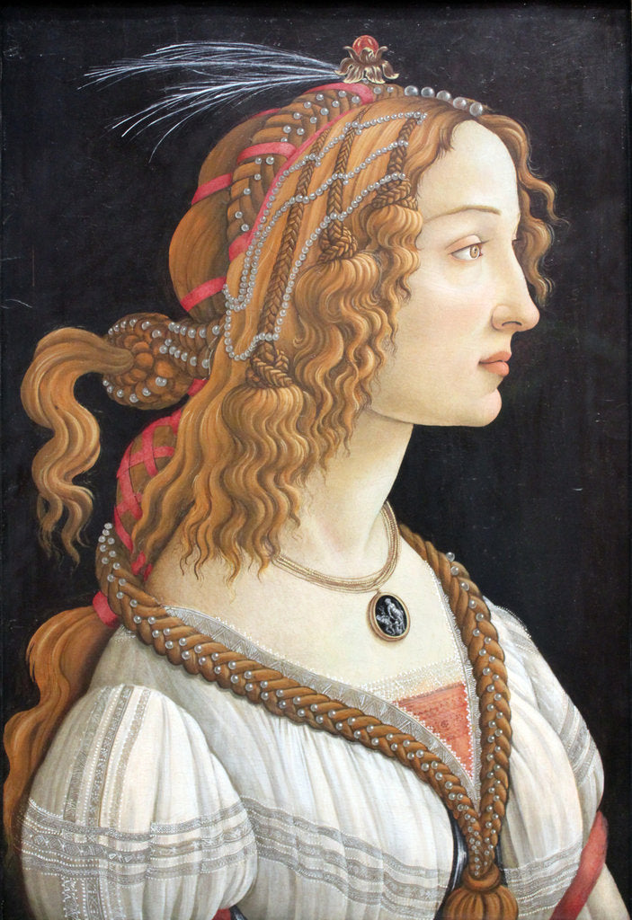 Detail of Idealized Portrait of a Lady (Portrait of Simonetta Vespucci), c. 1480 by Sandro Botticelli