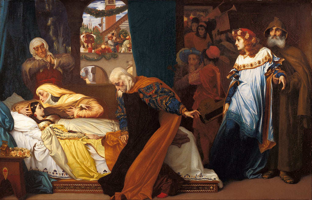 Detail of The feigned death of Juliet, 1856-1858 by Frederic Leighton