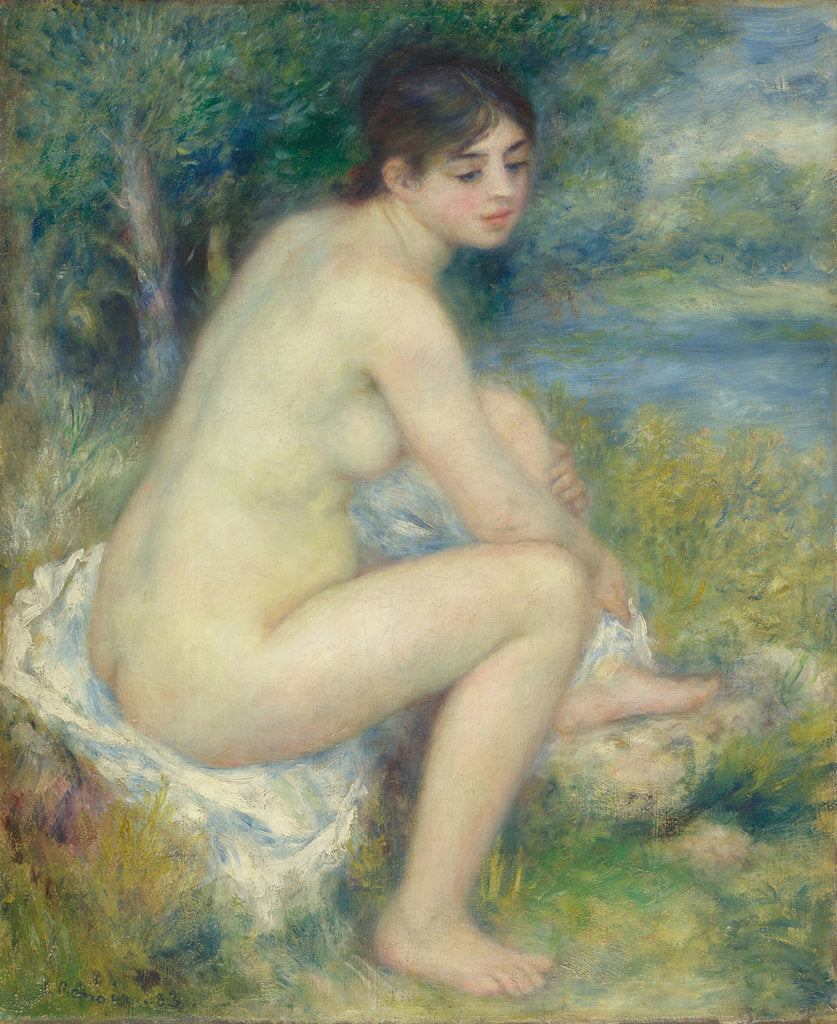 Detail of Nude Woman in a landscape, 1883 by Pierre Auguste Renoir