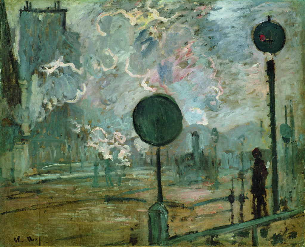 Detail of The Gare Saint Lazare (Le Signal) by Claude Monet