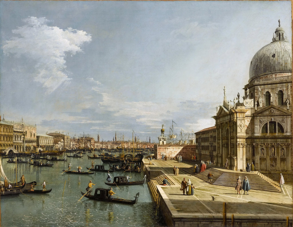 Detail of The Entrance to the Grand Canal and the Church Santa Maria della Salute, Venice by Canaletto
