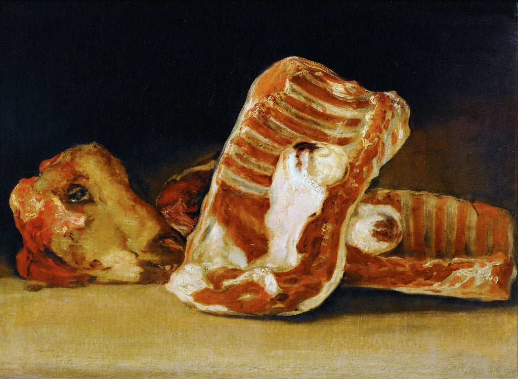 Detail of Still life of Sheeps Ribs and Head (The Butchers counter) by Francisco de Goya