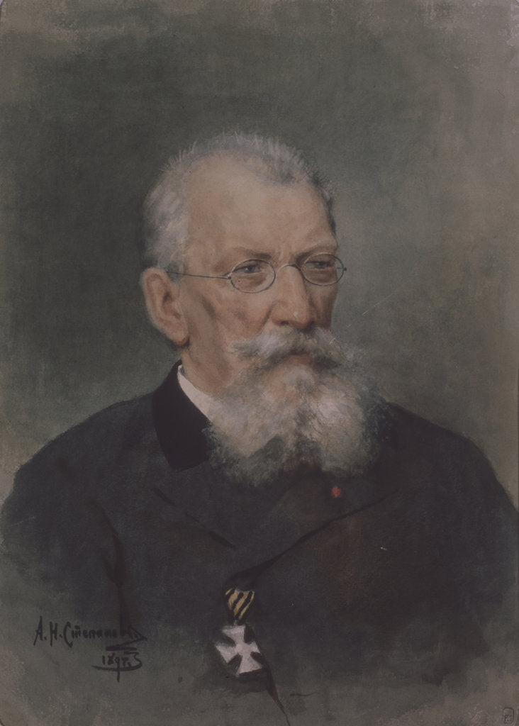 Detail of Portrait of the artist Pyotr P. Sokolov by Alexander Nikolaevich Stepanov