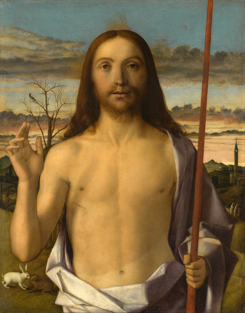 Detail of Christ Blessing by Giovanni Bellini