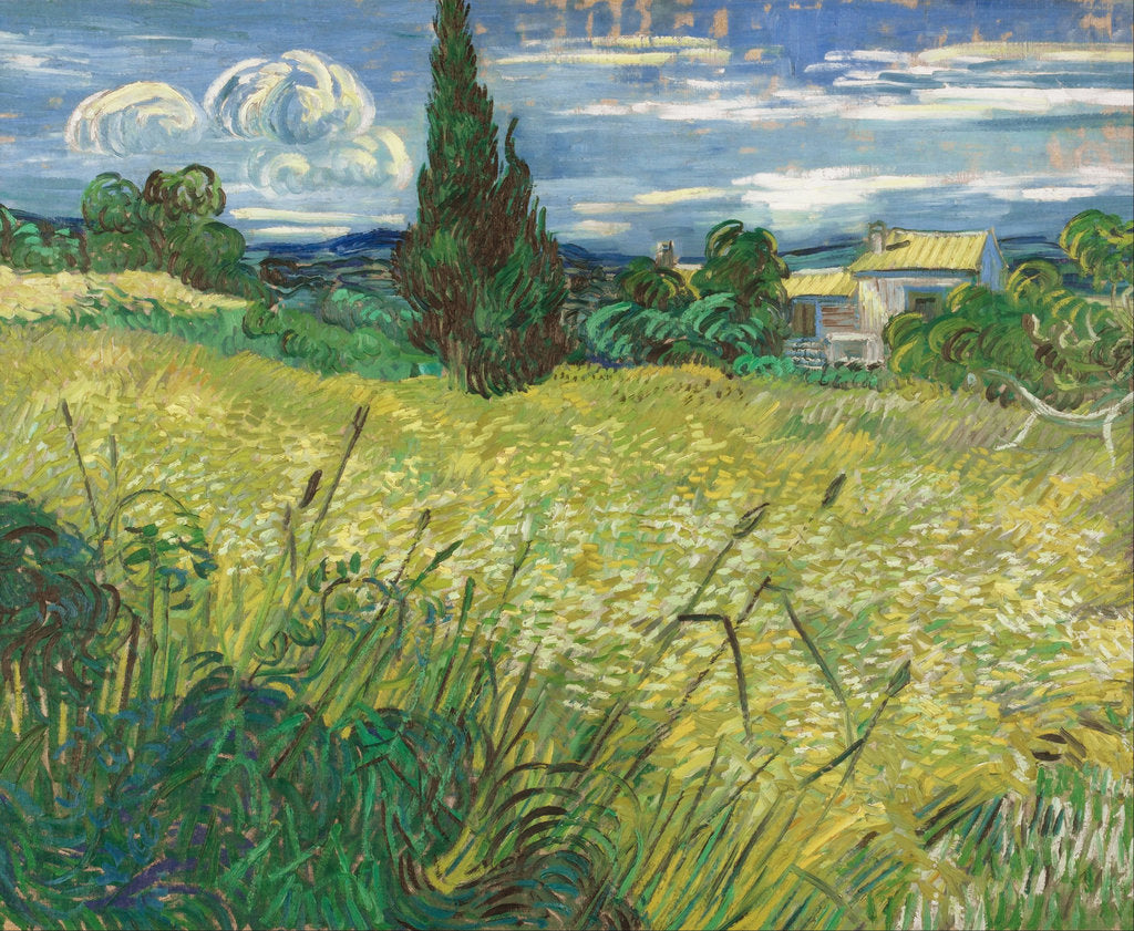 Detail of Green Wheat Field with Cypress by Vincent van Gogh