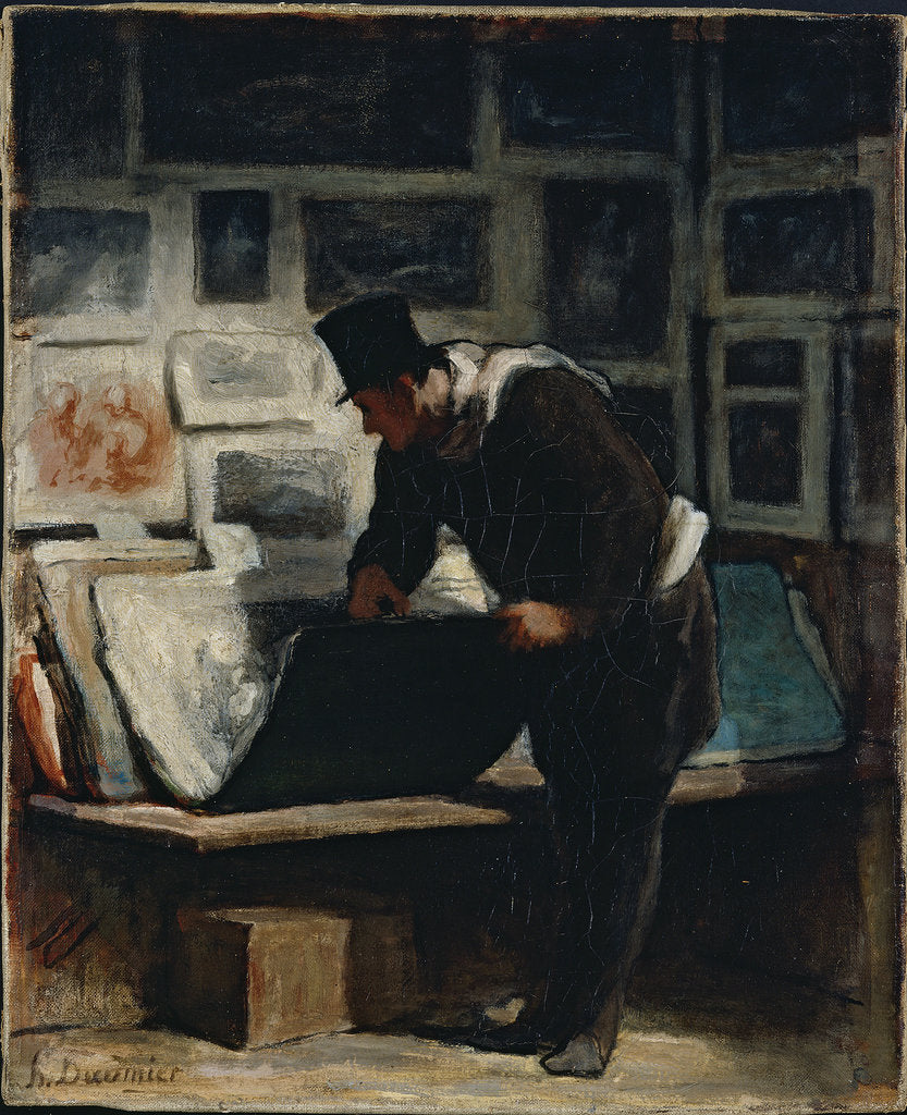 Detail of The Prints Collector by Honoré Daumier
