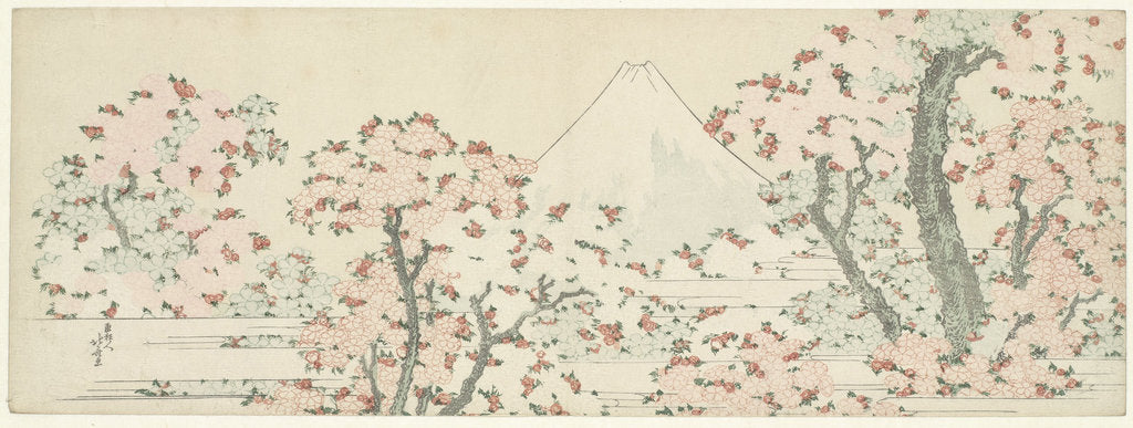 Detail of The Mount Fuji with Cherry Trees in Bloom by Katsushika Hokusai