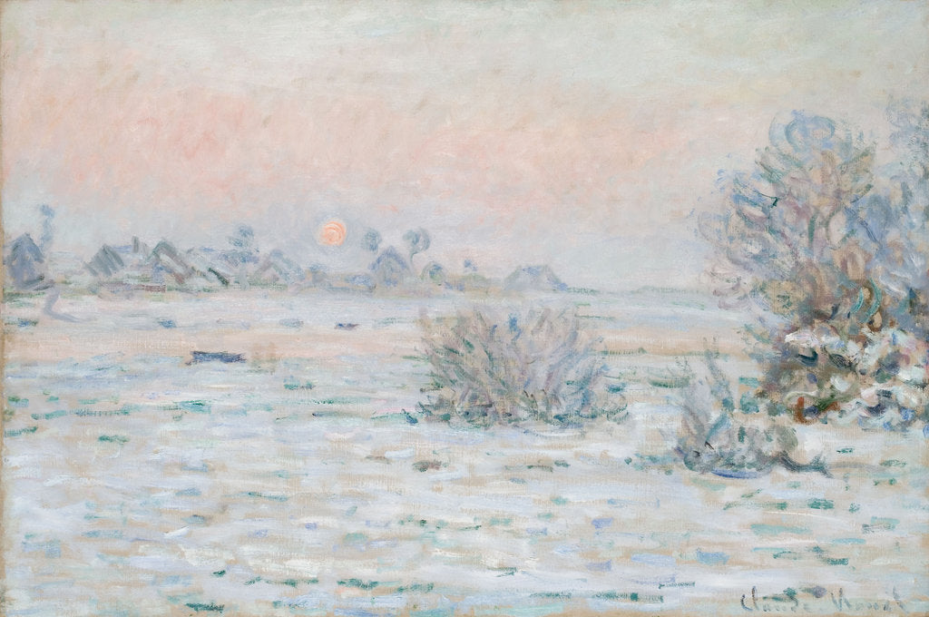 Detail of Winter Sun at Lavacourt by Claude Monet