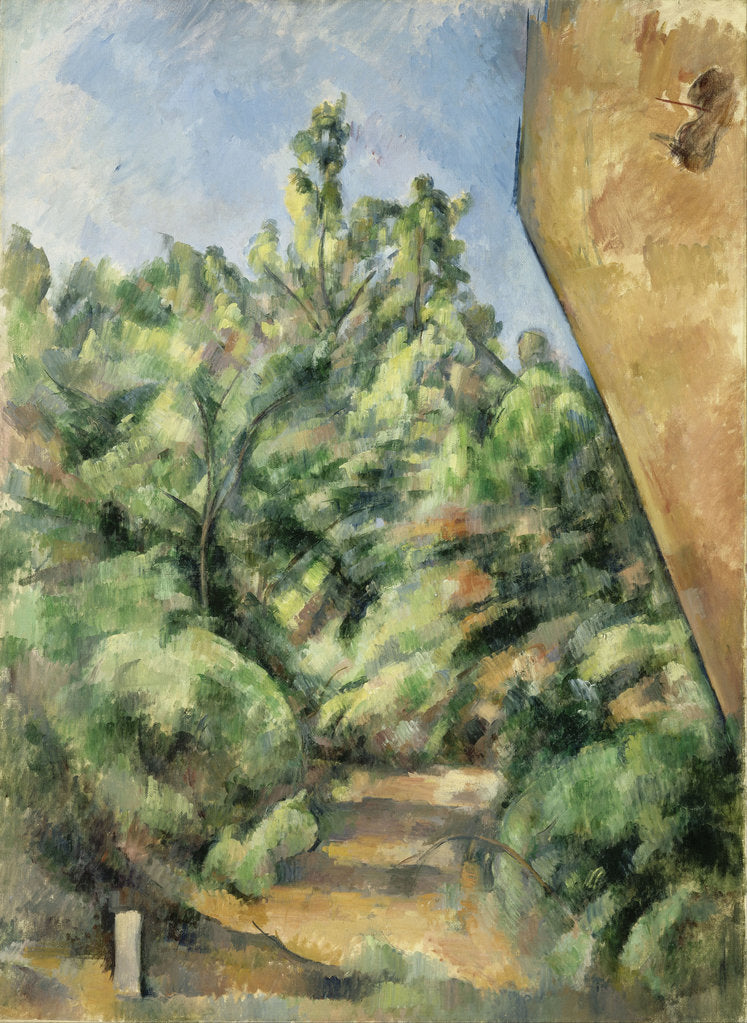 Detail of The Red Rock by Paul Cézanne
