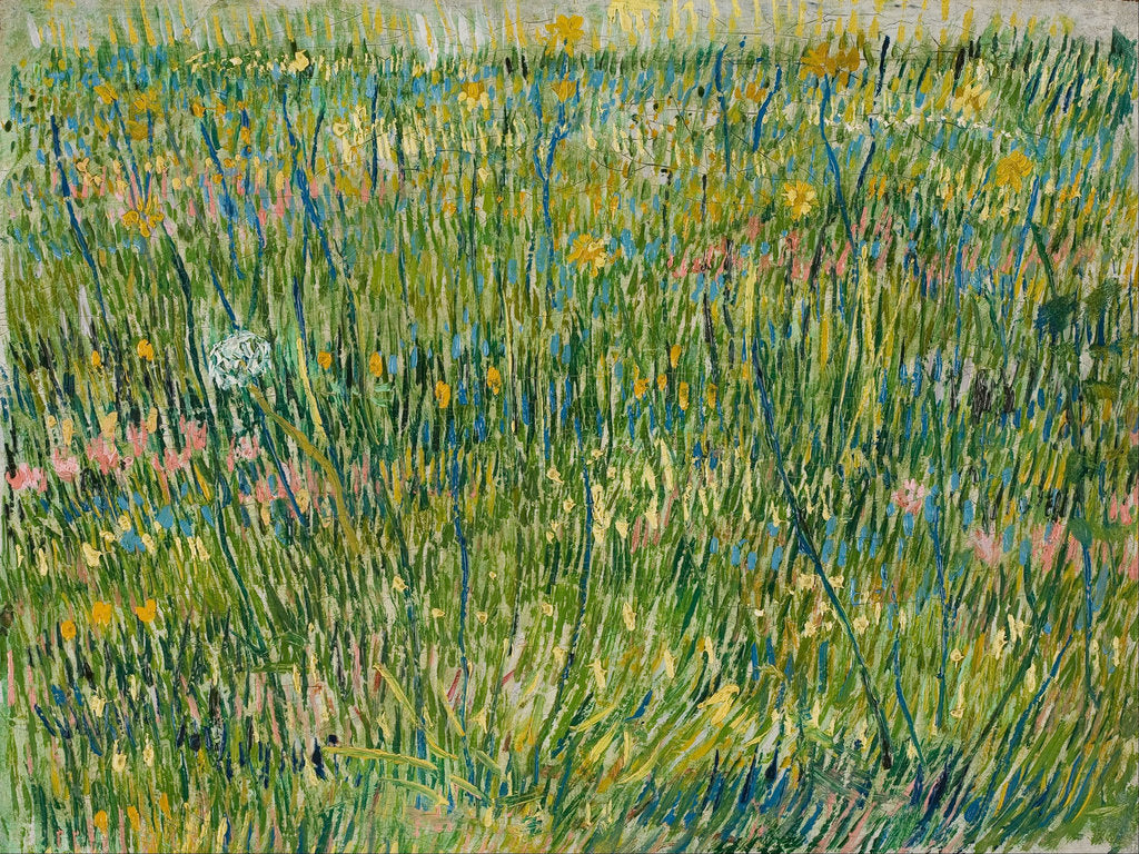 Detail of Patch of grass by Vincent van Gogh