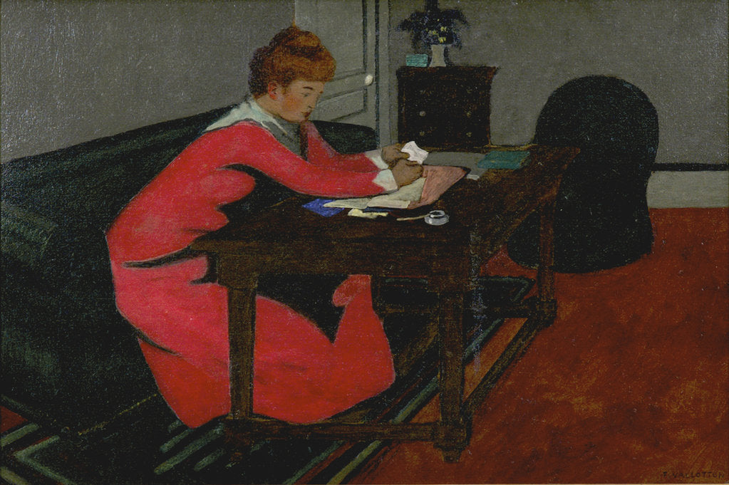 Detail of Misia at her desk, 1897 by Felix Edouard Vallotton