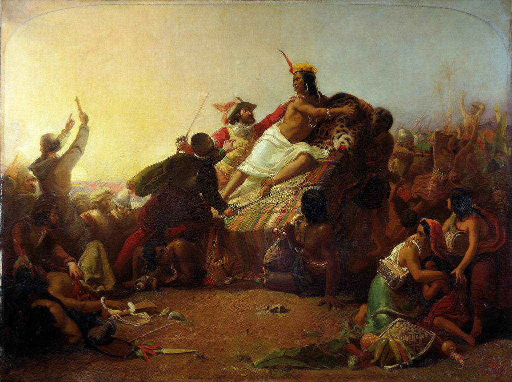 Detail of Pizarro Seizing the Inca of Peru, 1846 by John Everett Millais