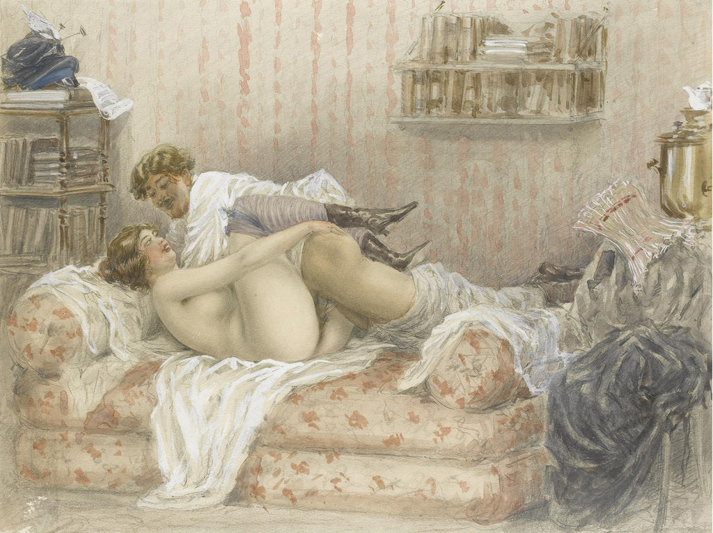 Detail of Erotic Scene by Mihály Zichy