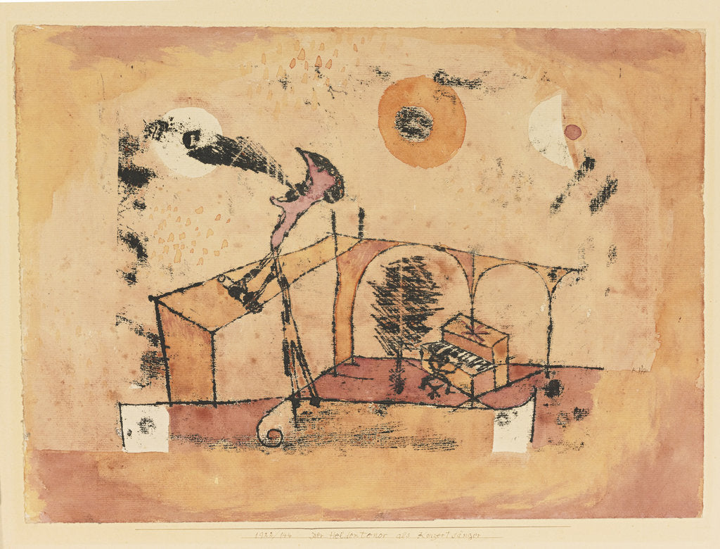 Detail of The Heroic Tenor As a Concert Singer, 1922 by Paul Klee
