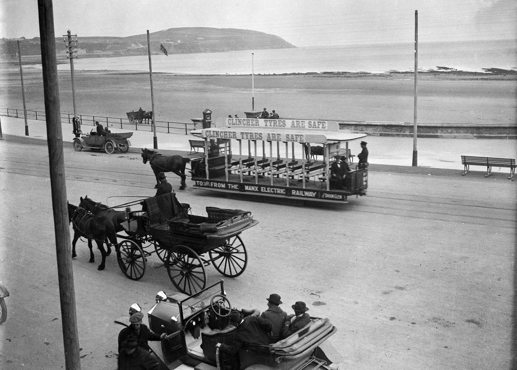 Detail of At the RAC TT race, Isle of Man, 10 June 1914 by Bill Brunell