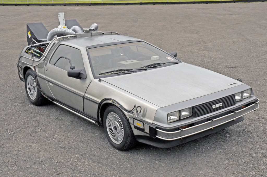 Detail of 1981 DeLorean Back to the Future film car replica by Unknown