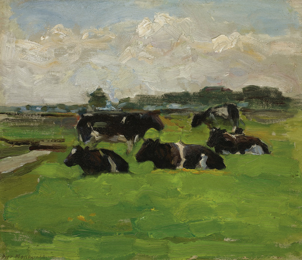 Detail of Polder Landscape with Cows, c.1901-1902 by Anonymous