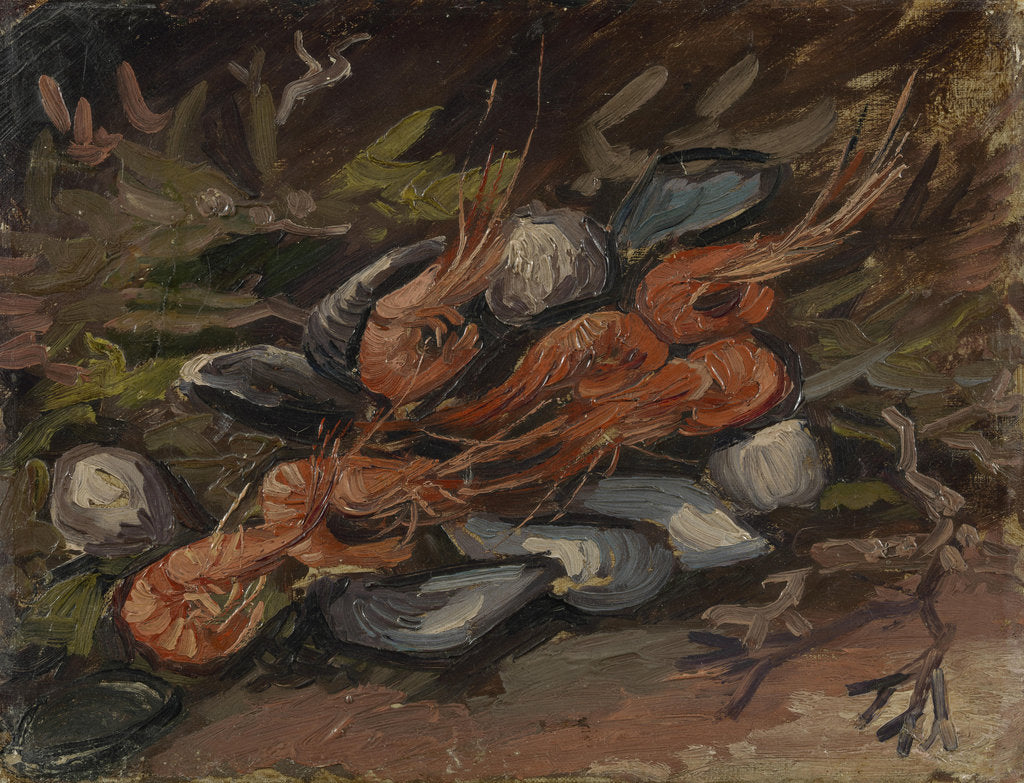 Detail of Prawns and Mussels by Anonymous