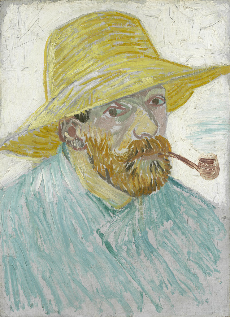 Detail of Self-Portrait with Straw Hat and Pipe by Anonymous