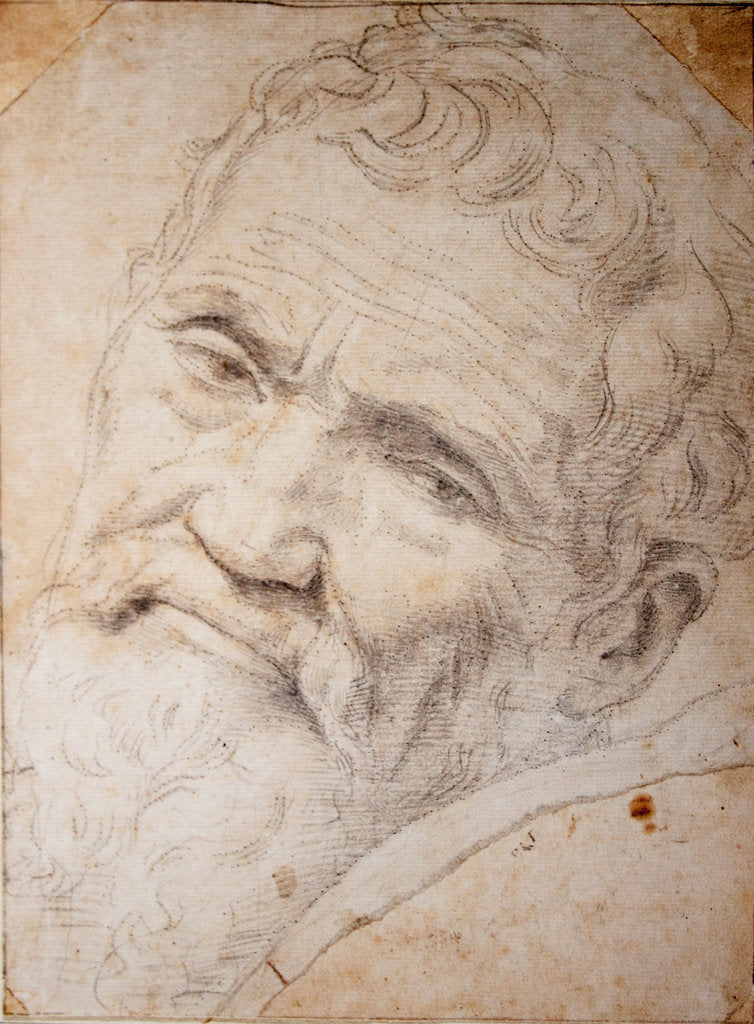 Detail of Portrait of Michelangelo Buonarroti, c. 1550 by Anonymous
