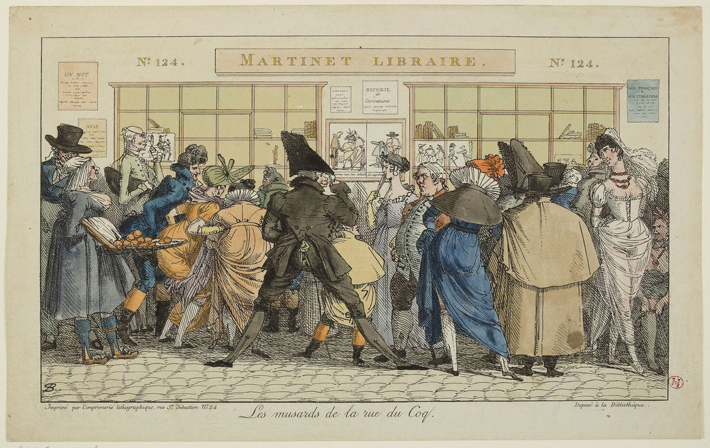Detail of Dawdlers of the Rue du Coq or The Martinets printshop, c. 1810 by Anonymous