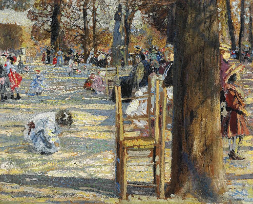 Detail of Luxembourg Gardens in spring, 1910 by Anonymous