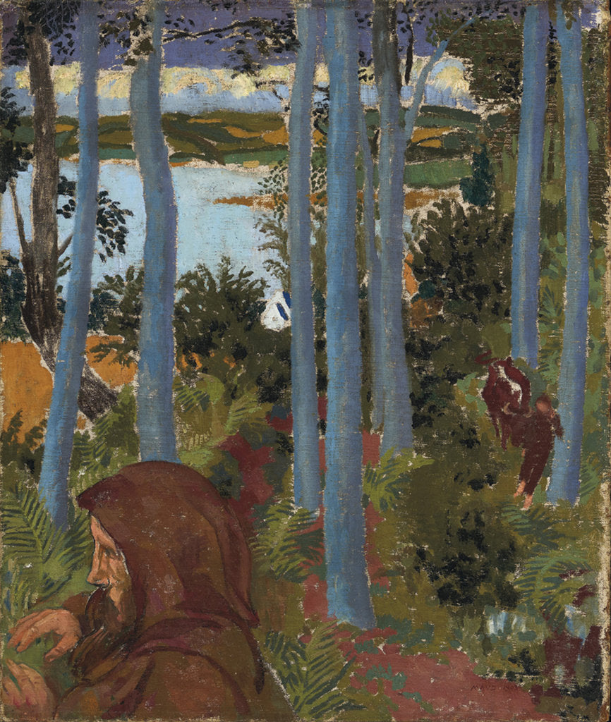 Detail of Landscape with Hooded Man, 1903 by Anonymous