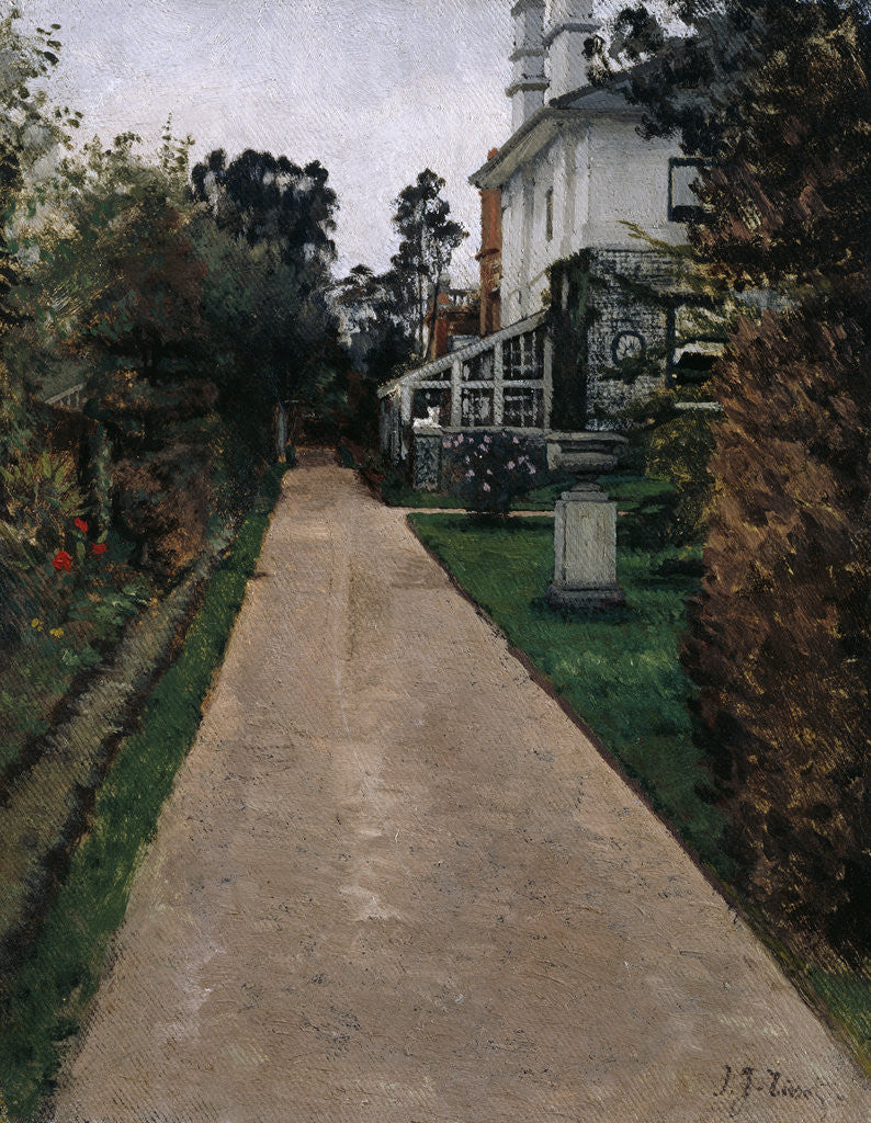 Detail of View of the garden at 17 Grove End Road by James Jacques Joseph Tissot