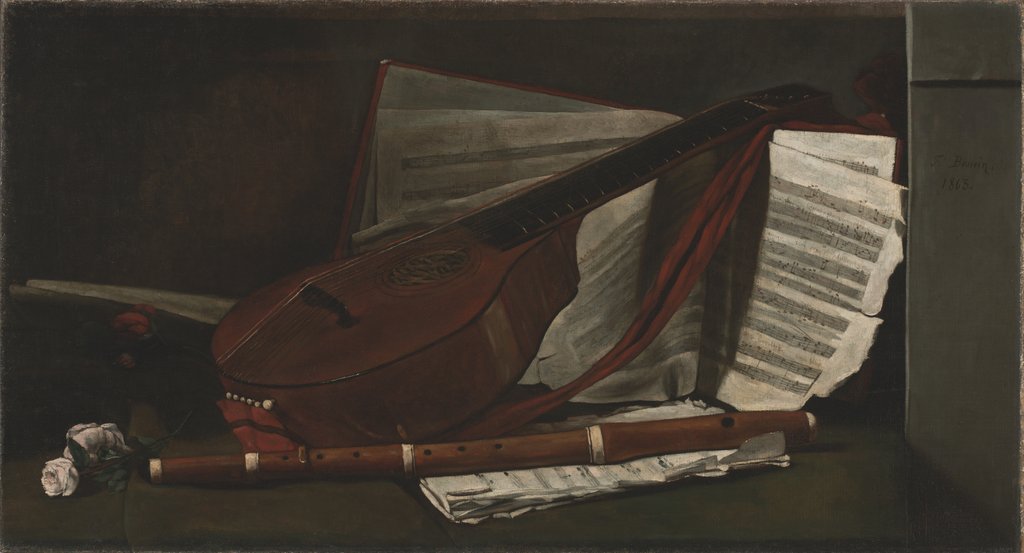 Detail of Attributes of Music, 1863 by François Bonvin