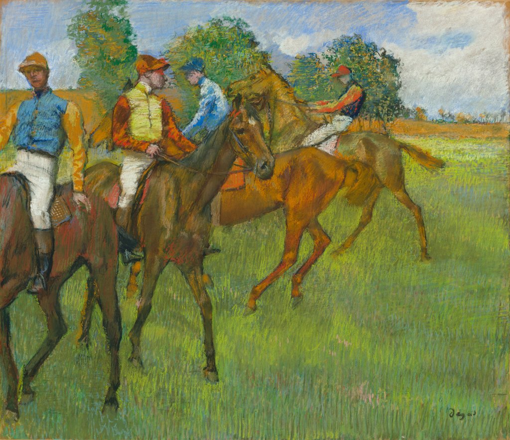 Detail of Before the Race, c. 1887-1889 by Edgar Degas