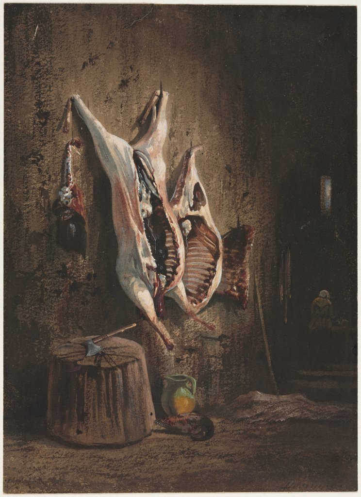 Detail of Carcasses, 1840-1860 by Alexandre-Gabriel Decamps