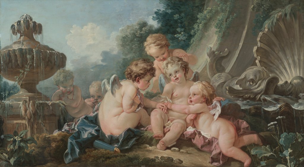 Detail of Cupids in Conspiracy, 1740s by François Boucher