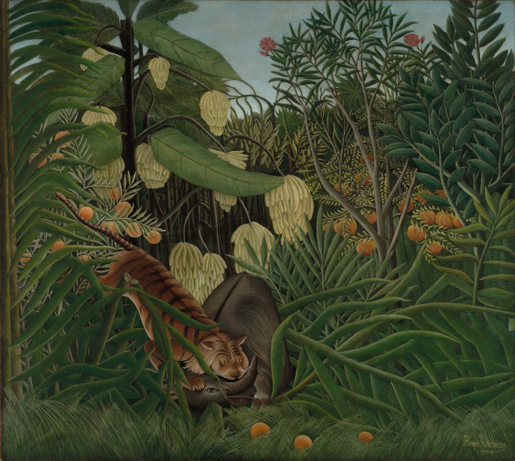 Detail of Fight between a Tiger and a Buffalo, 1908 by Henri Rousseau