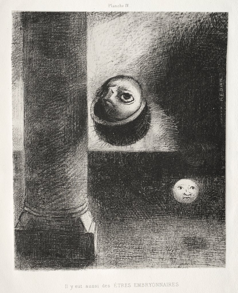 Detail of Homage to Goya: There Were Also Embryonic Beings, 1885 by Odilon Redon