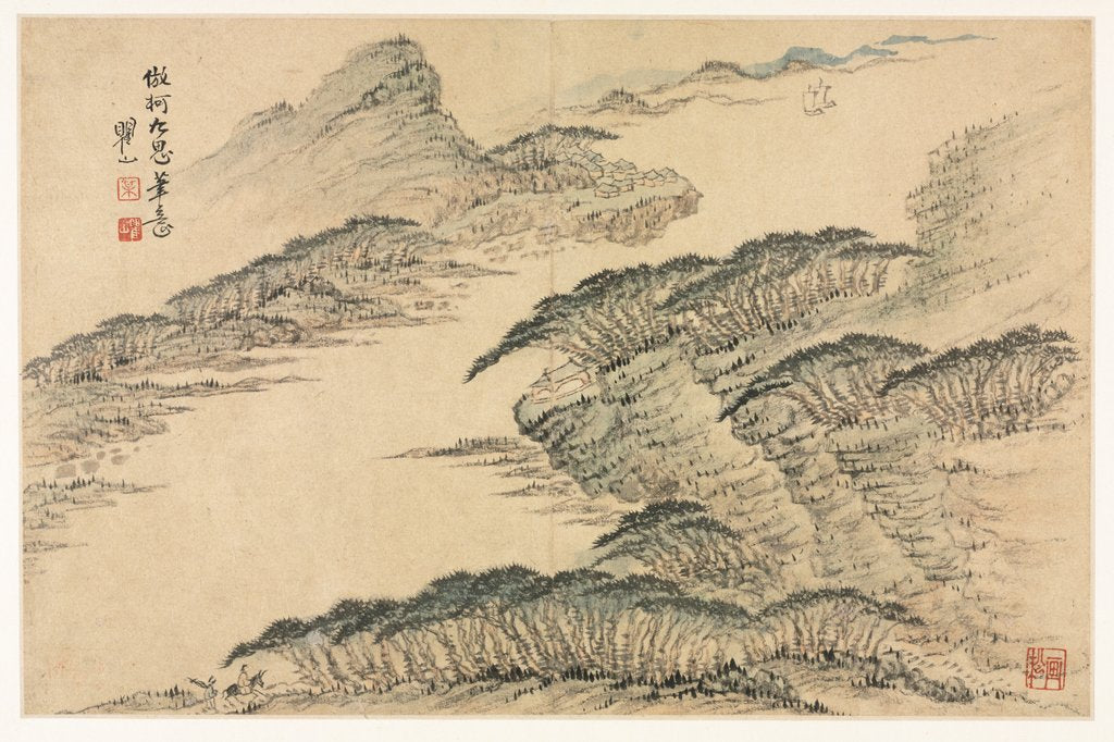Detail of Landscapes in Various Styles after Old Masters, 1690 by Mei Qing