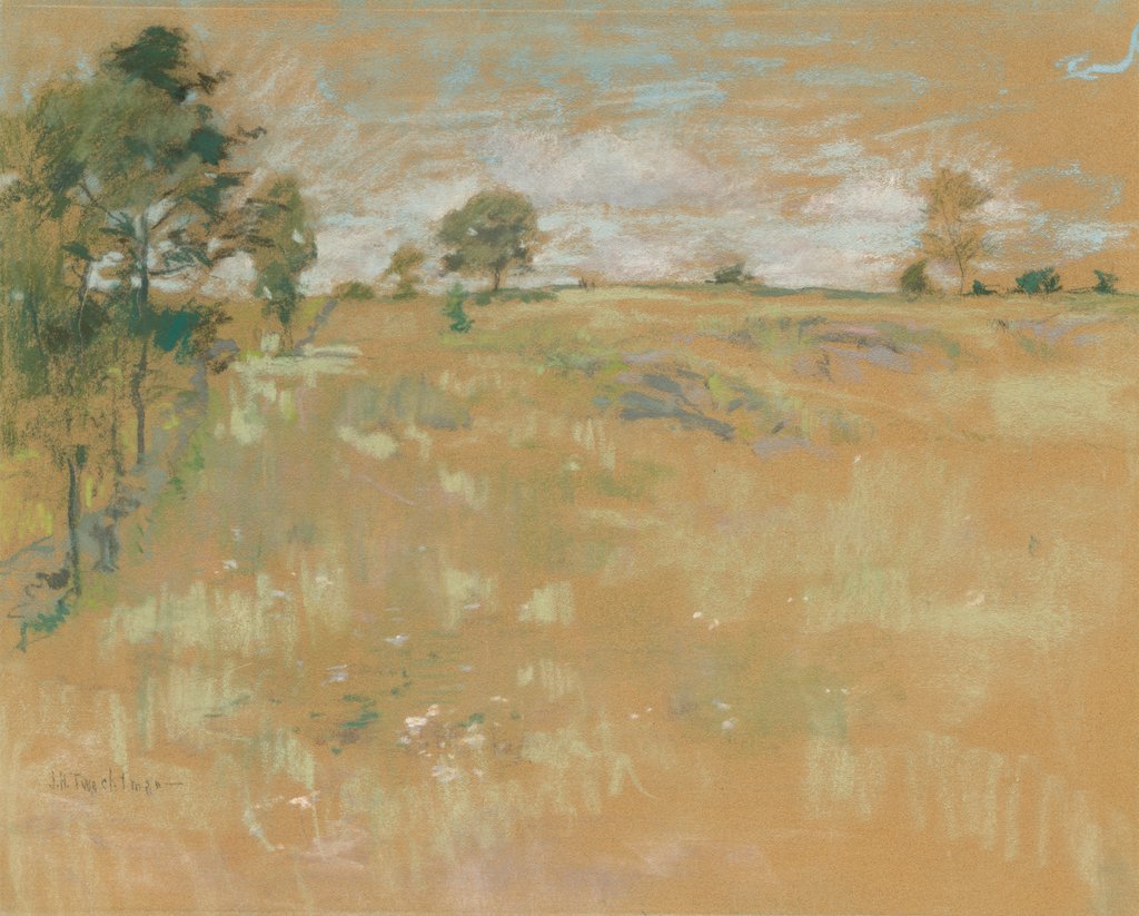 Detail of Pastures, Greenwich, Connecticut, c. 1890-1900 by John Henry Twachtman