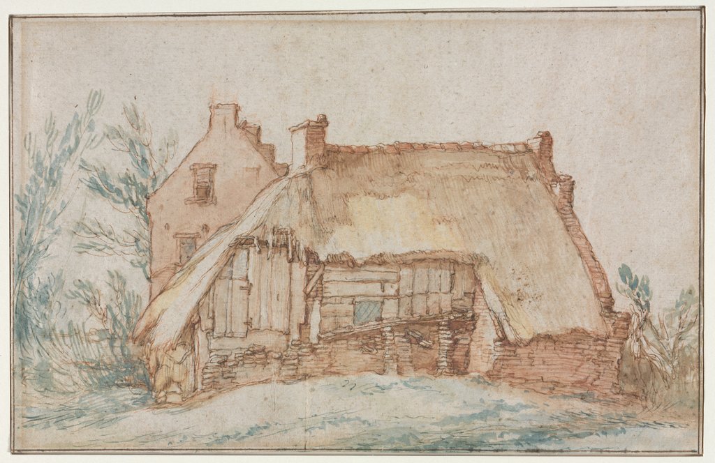 Detail of Peasant's Cottage; Bridge and Gate, c. 1600 by Abraham Bloemaert