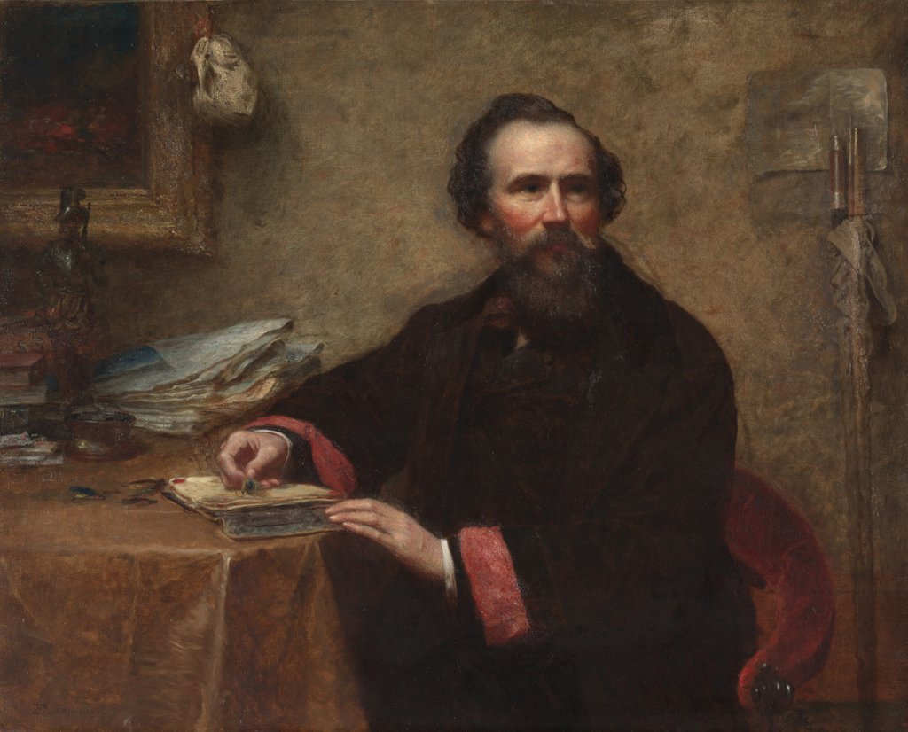 Detail of Portrait of Genio C. Scott, 1859 by Eastman Johnson