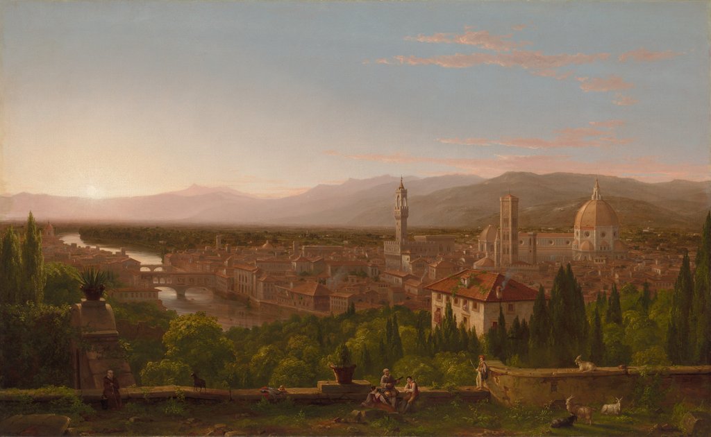 Detail of View of Florence, 1837 by Thomas Cole