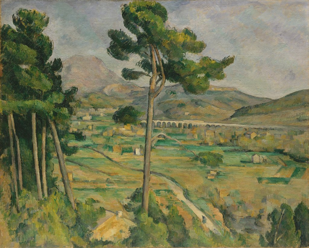 Detail of Mont Sainte-Victoire and the Viaduct of the Arc River Valley, 1882-85 by Paul Cezanne