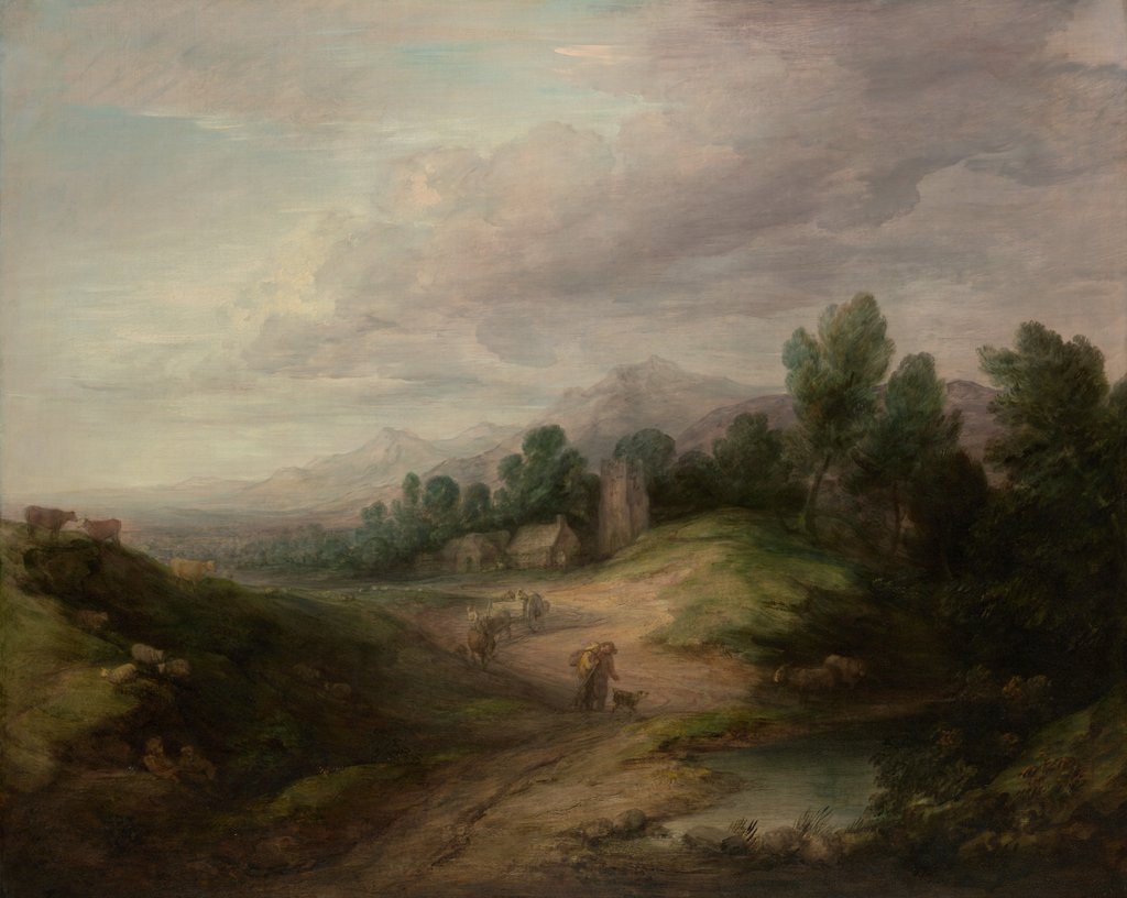Detail of Wooded Upland Landscape, probably 1783 by Thomas Gainsborough