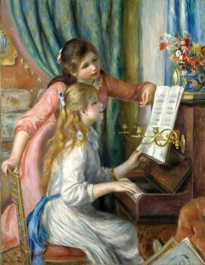 Detail of Two Young Girls at the Piano, 1892 by Pierre-Auguste Renoir